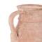 12" Pink Antique-Style Ceramic Vase with Handles
